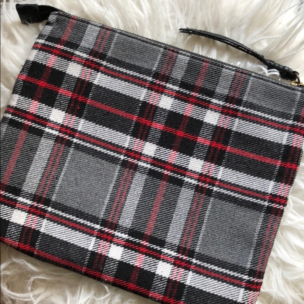 NWOT J Jill plaid utility/make up bag